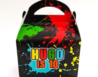 PAINTBALL Arty Paint Caja de fiesta infantil personalizada Bolsa de regalo Favor