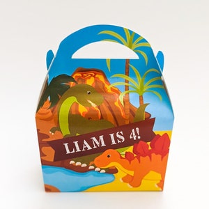Dinosaurs Personalised Children’s Party Box Gift Bag Favour