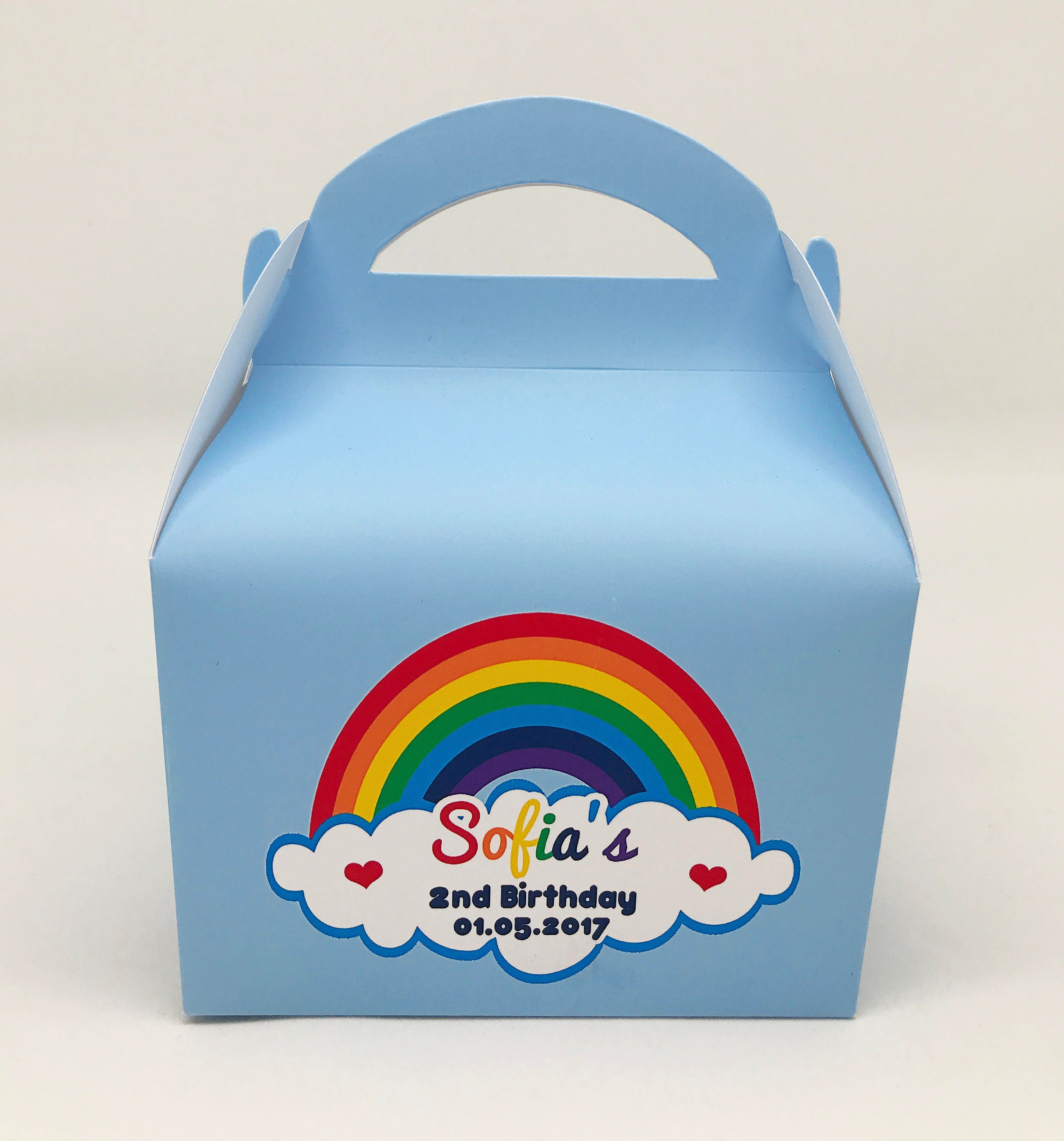 Various Rainbow Personalised Children Party Boxes Gift Favour Etsy UK