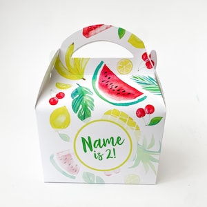Summer fruits two-ty fruity Personalised Children’s Party Box Gift Bag Favour