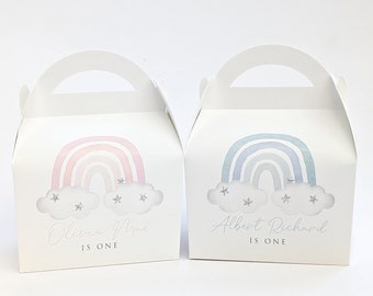 RAINBOW Minimal Personalised Children’s Party Box Gift Bag Favour