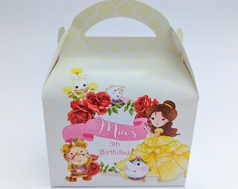 Beauty and the Beast Personalised Children’s Party Box Gift Bag Favour