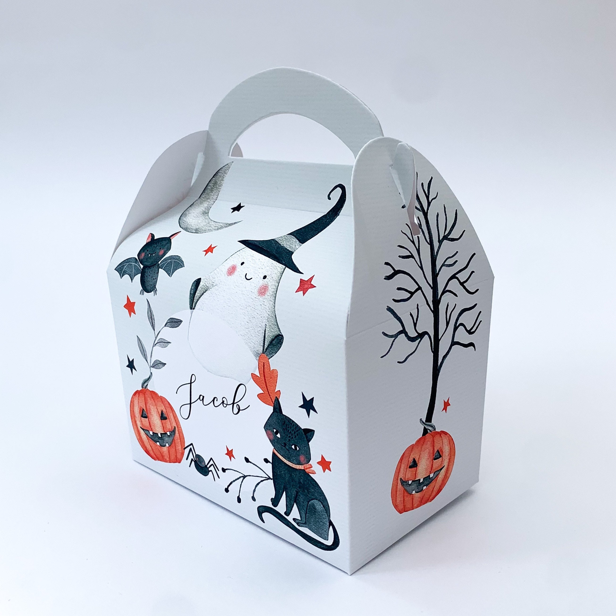 Spooky Halloween Watercolor Personalised Children’s Party Box Gift Bag Favour