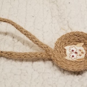 Fabric Rope Coiled Pottery Butterfly Flower Mini Basket Ornament