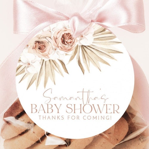 Boho Baby Shower Printable Favor Tag Bohemian Flower Baby Etsy