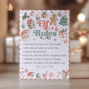 Elf Rules Printable, Editable Christmas Elf Magic Rules, Christmas Party, Elf Arrival Rules, Do Not Touch Me Christmas Elf Rules Printable