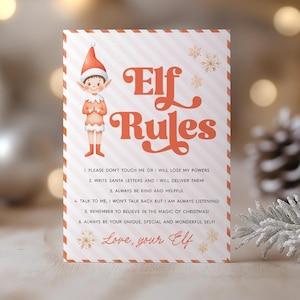 Elf Rules Printable, Editable Christmas Elf Magic Rules, Christmas Party, Elf Arrival Rules, Do Not Touch Me Christmas Elf Rules Printable