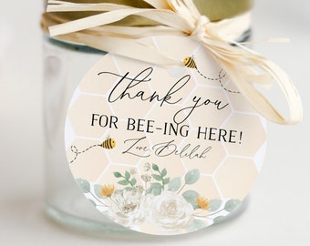Bee Favour Tags, Editable Tags, Printable Favor Tags, 1st Bee-Day Stickers, Bee Birthday Tags, Bee Gift Tags, Bee Birthday Favor Labels
