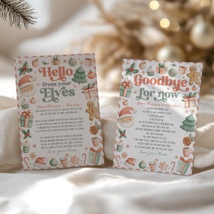 Elf Arrival Letter and Departure Letter Printable, Hello and Goodbye Elf Letters, Elf Return Letter, Elf I'm Back Christmas Letter Editable