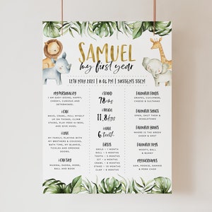 First Birthday Milestone Sign, Wild One 1st Birthday Milestone Board, Baby First Birthday, Baby Milestone Sign 1st Birthday, Wild One Safari