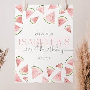 1st Birthday Welcome Sign, Watermelon Birthday Welcome Sign, One In A Melon Welcome Sign, Baby First Birthday, 1st Birthday Sign, Melon 1st