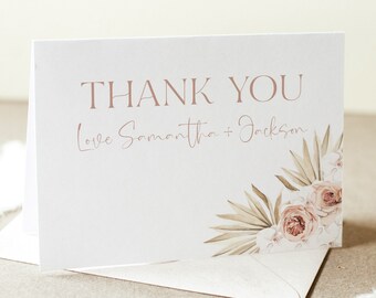 Boho Thank You Card Template, Printable Thank You Card, Baby Shower Thank You Card Editable Template, Boho Baby Shower Thank You Card
