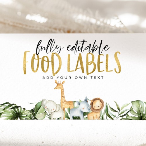 Wild One Food Labels Safari Food Label Card Food Tent Card - Etsy Canada