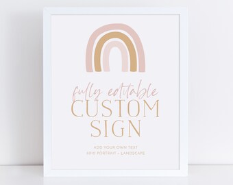 Rainbow Editable Sign, Custom 8x10 Sign, Rainbow Editable Sign 8x10, Custom Text Sign, Landscape Sign Portrait Sign, Printable Signs Rainbow