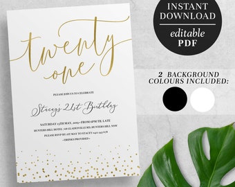 21st birthday invitations etsy