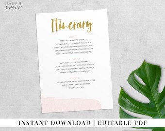 birthday itinerary etsy