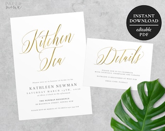 gold foil invitation etsy