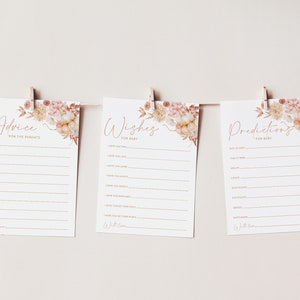 Pumpkin Baby Shower Advice, Baby Shower Predictions, Baby Shower Wishes, Advice Card, Editable Games, Fall Baby Shower Games, Pink Pumpkin