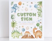 Dinosaur Birthday Signs Printable, Dinosaur Editable Sign 8x10 Custom Sign, Dino 1st Birthday Printable Signs, Dinosaur 1st Birthday Signs