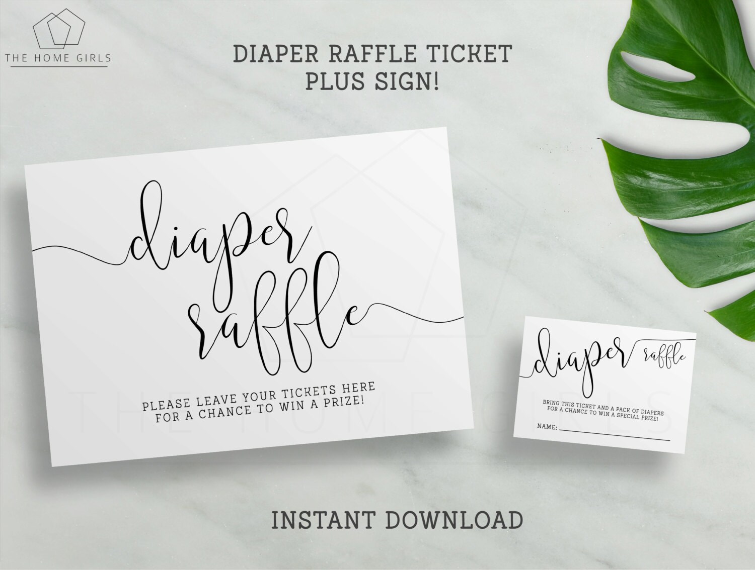 Baby Shower Diaper Raffle Cards and Sign Baby Shower Games Etsy