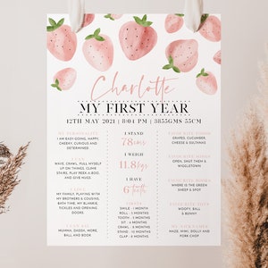 Berry First Birthday Invitation Bundle, Printable Strawberry Invitation 1st Birthday, Berry Birthday Decorations, Printable First Birthday image 10