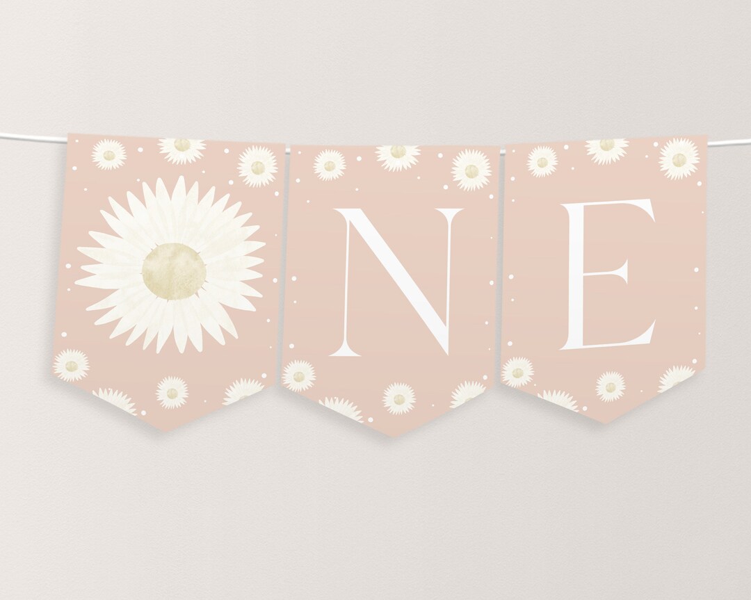 Daisy High Chair Banner Printable, 1st Birthday Banner for High Chair ...