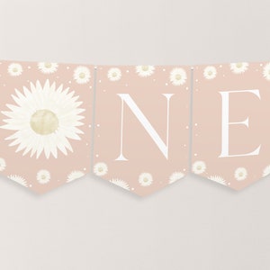 Daisy Hochstuhl Banner zum ausdrucken, 1. Geburtstag Banner für Hochstuhl, Daisy Flower 1. Geburtstag Dekor, Geburtstag Hochstuhl Banner Daisy