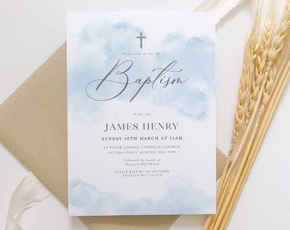 Etsy baptism store invitations