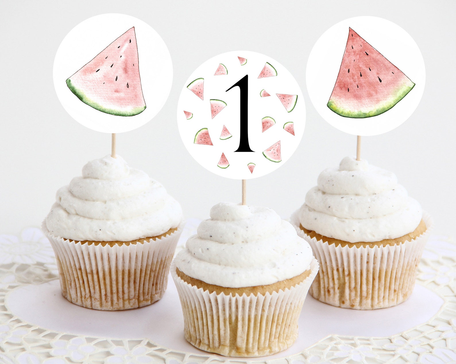 Melon Cupcake Toppers Printable Cupcake Topper Watermelon - Etsy
