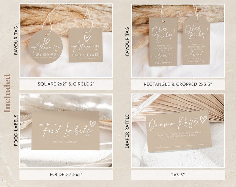 Neutral Baby Shower Invitation Bundle Printable Gender Etsy