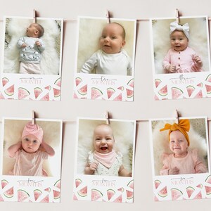 First Year Photos, 1st Birthday Milestone Photos, Baby&#39;s First Year Month Photos, First Birthday Monthly Photo Banner, One In A Melon Photos