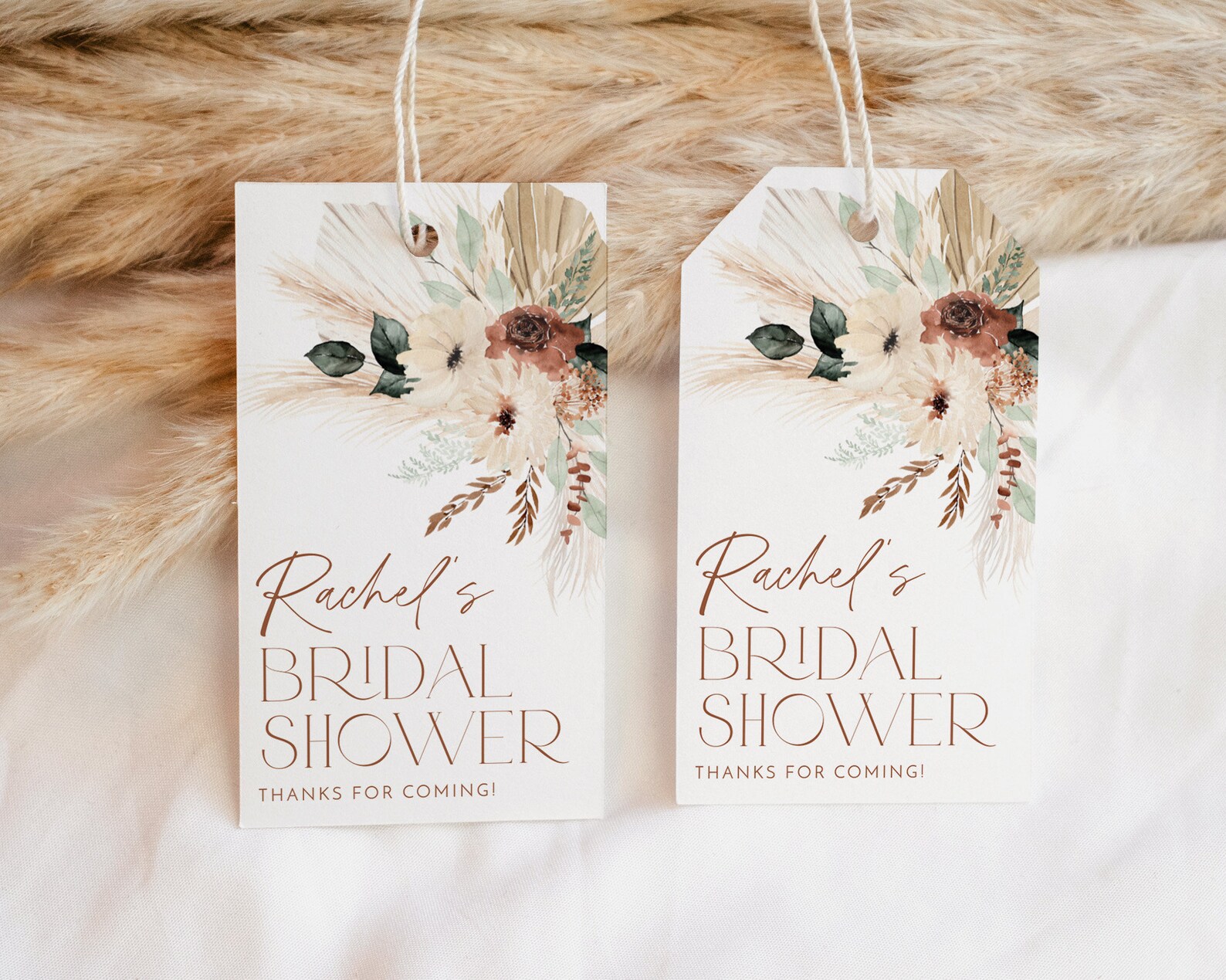 Boho Bridal Shower Favor Tag Thank You Tag Boho Favour Tag - Etsy