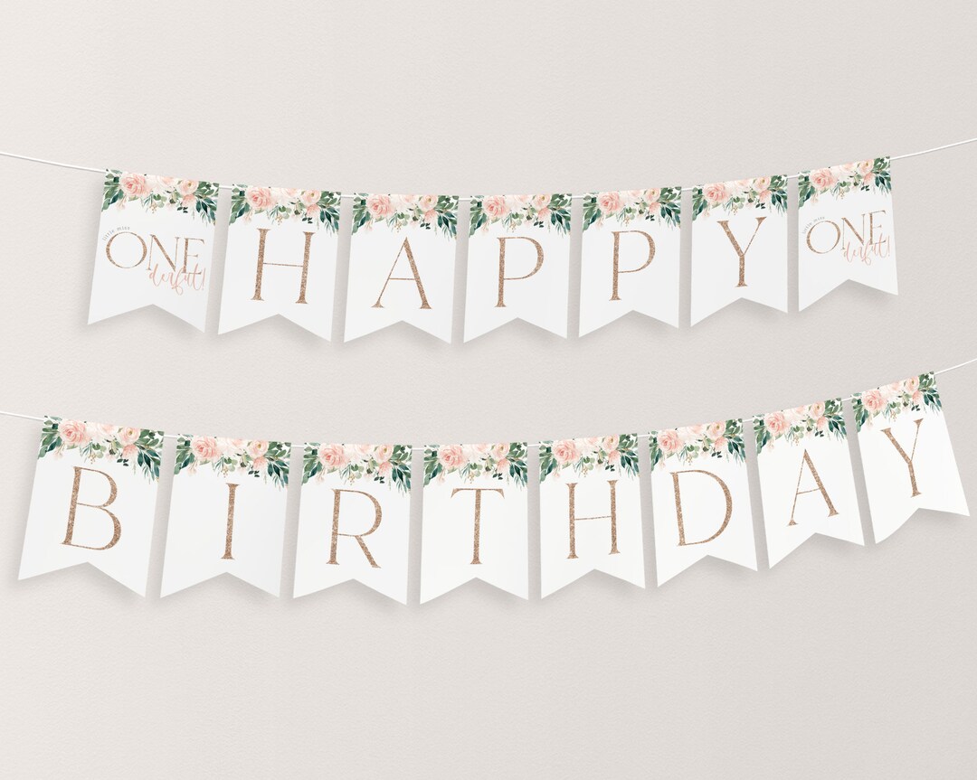 Onederful Birthday Banner, Happy Birthday Banner Printable, Happy 1st Birthday Banner, 1st ...