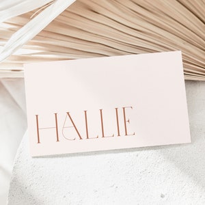 Neutral Place Card Template, Printable Place Cards, Bridal Shower Place Cards, Beige Minimalist Place Cards, Bridal Place Cards Flat
