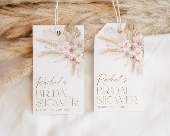 Boho Bridal Shower Favor Tag Thank You Tag Boho Favour Tag 