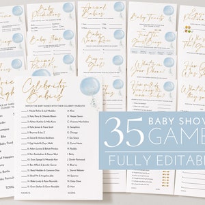 Baby Shower Games Boy Baby Shower Editable Games Printable - Etsy