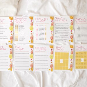 Leinuosen 220 Pcs Lemon Bridal Shower Games Set Wedding Shower Game Supplies Include Bridal Games Cards And Pencils For Bachelorette Engagement Party Decorations Favors