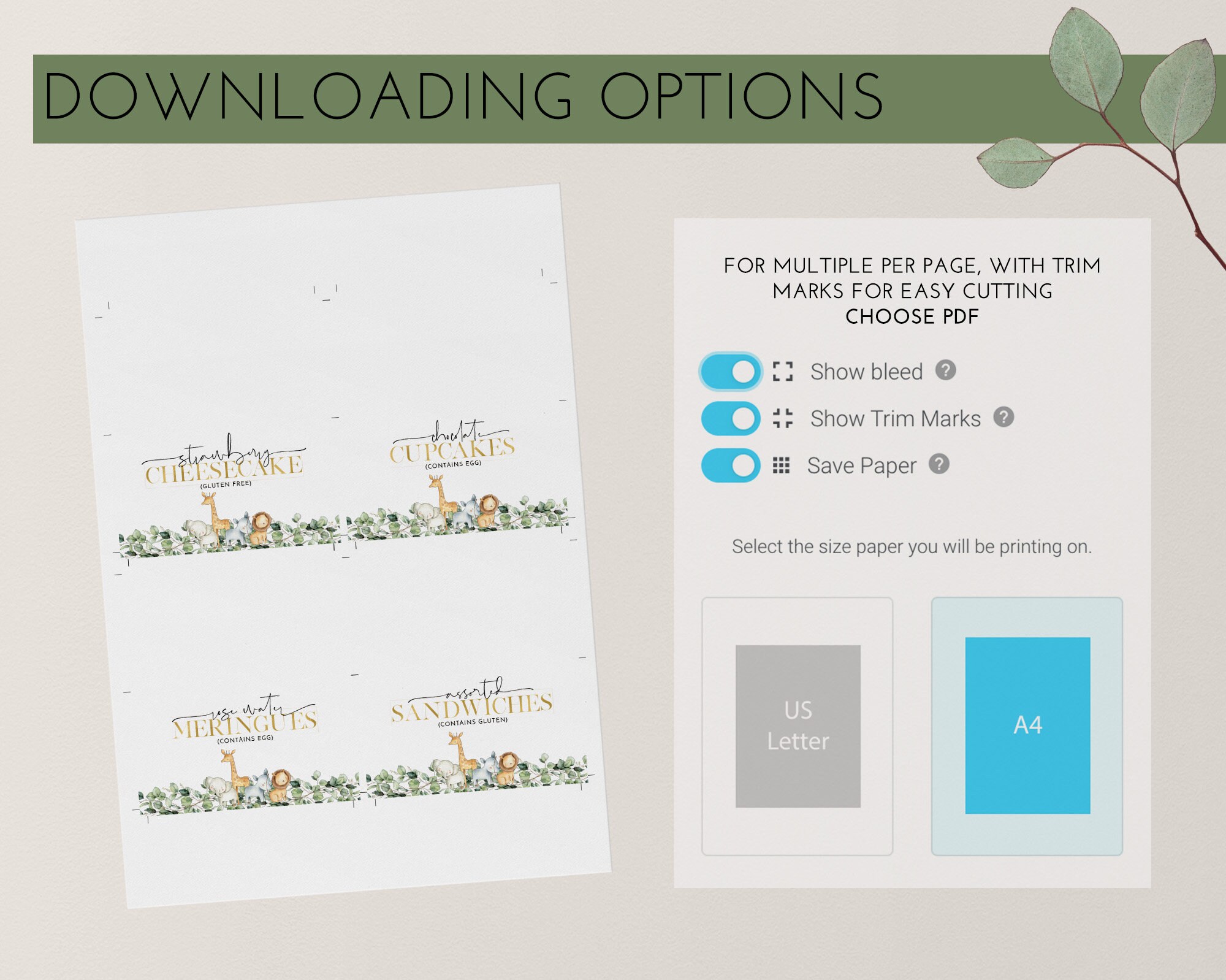 Wild One Food Labels Safari Food Label Card Food Tent Card | Etsy