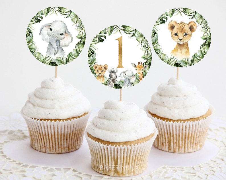 Wild One Cupcake Toppers Printable Cupcake Topper Safari Etsy