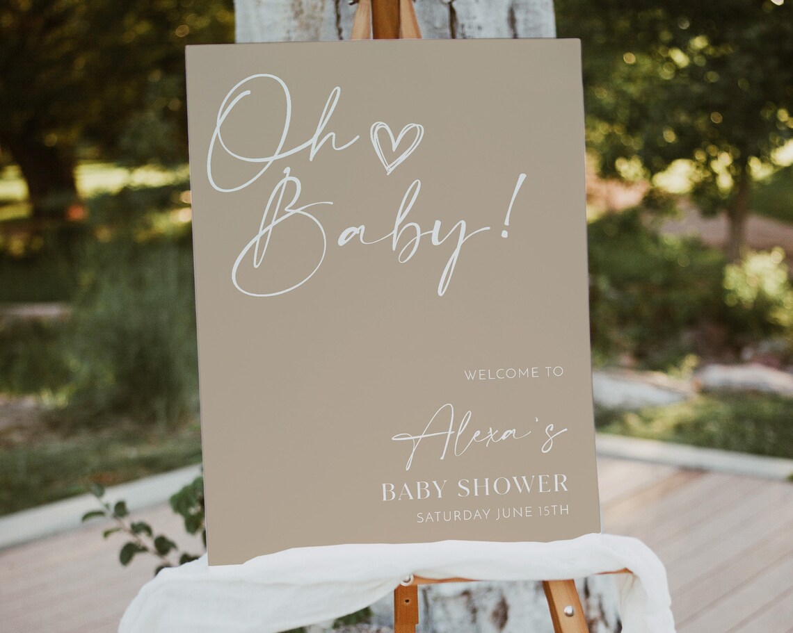 Neutral Welcome Sign Printable, Baby Shower Welcome Sign, Gender ...