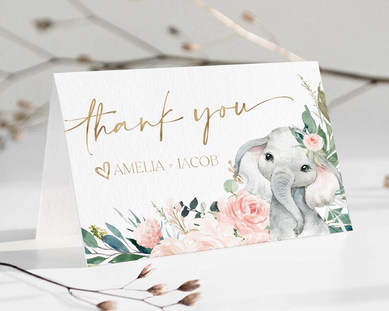 Thank You Card Template Printable Thank You Card Girl Baby - Etsy
