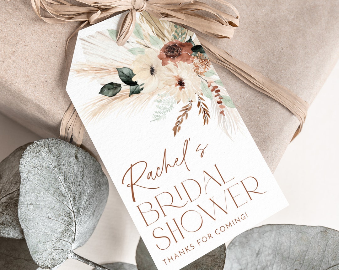 Boho Bridal Shower Favor Tag, Thank You Tag, Boho Favour Tag, Gift Tag ...