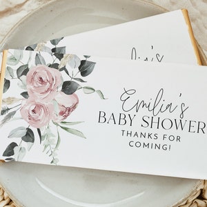 Floral Chocolate Bar Wrapper Template, Printable Candy Bar Wrapper, Baby Shower Candy Bar Wrapper, Birthday Party Favors, Floral Baby Shower