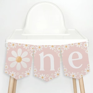 Daisy High Chair Banner Printable, 1st Birthday Banner For High Chair, Daisy Flower 1st Birthday Decor, Birthday High Chair Banner Daisy