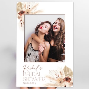 Boho Bridal Shower Photo Prop, Boho Bridal Shower Photo Booth Frame, Boho Bridal Shower Sign, Personalized Selfie Frame Bridal Photo Frame