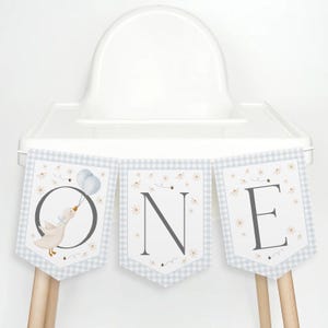 One Silly Goose One High Chair Banner Printable, 1st Birthday Banner High Chair, Birthday Decor, One Silly Goose Chair Banner 1st Birthday