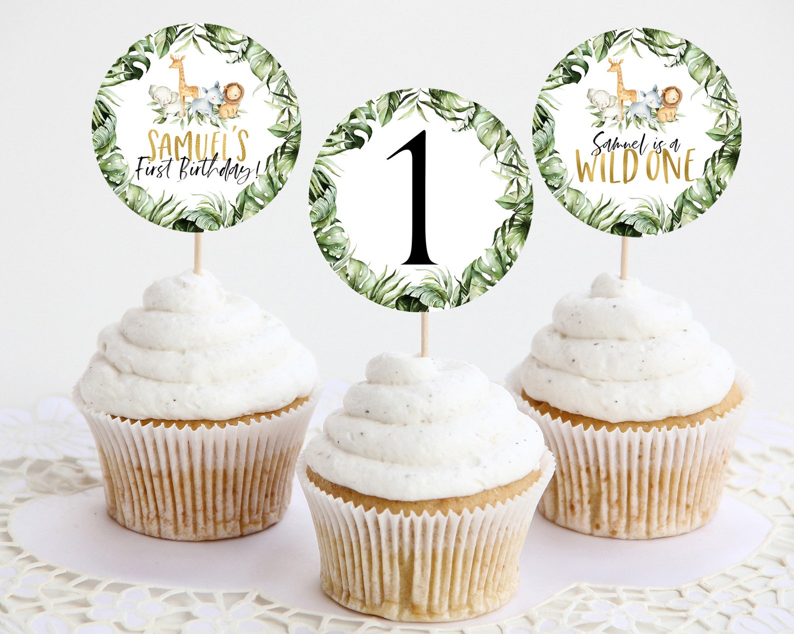 Wild One Cupcake Toppers Printable Cupcake Toppers Safari Etsy Australia