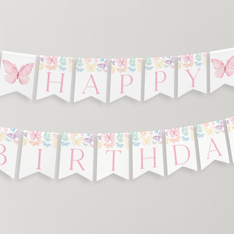 Butterfly Birthday Banner - Etsy