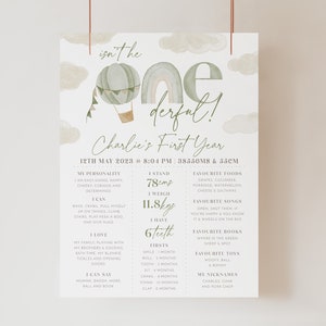 Mr Onederful Milestone Sign, Onederful 1st Birthday Milestone Board, Hot Air Balloon 1st Birthday Boy, Rainbow Milestone Sign 1st Birthday
