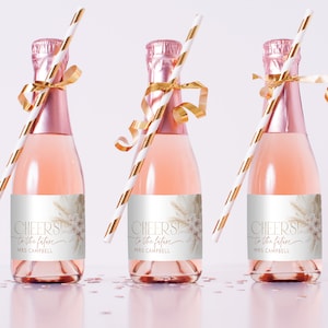 Pink Boho Champagne Labels, Bridal Shower Wine Labels, Printable Wine Labels, Champagne Stickers, Boho Champagne Bottle Labels, Boho Floral